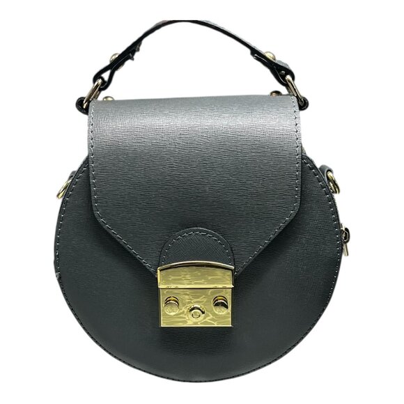 Vera Pelle Matcha Gray Women's top handle crossbody bag Made In Italy summer - Picture 1 of 12